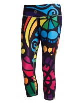 Nessi Damen 3/4 Leggings OSTK Laufhose Fitnesshose Atmungsaktiv Colored Mosaic3