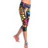 Nessi Damen 3/4 Leggings OSTK Laufhose Fitnesshose Atmungsaktiv Colored Mosaic3